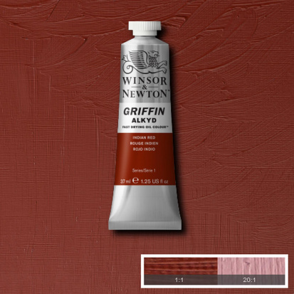 Алкидная краска Griffin, красный Индийский 37мл Алкидная краска Griffin, красный Индийский 37мл